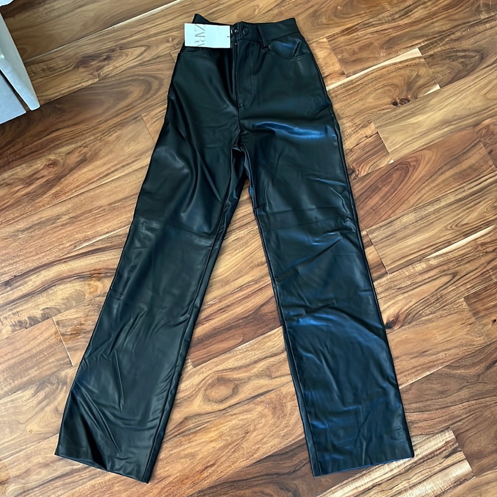 Zara Black Leather Pants